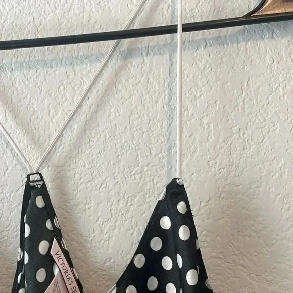 Victoria’s Secret Medium top black with white polka dot - Picture 3 of 5